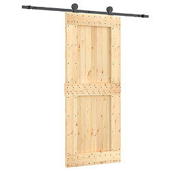 vidaXL Porte coulissante et kit de quincaillerie 85x210 cm pin massif