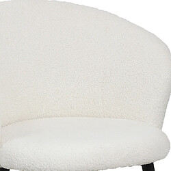 ICONIK INTERIOR Chaise de salle à manger tapissée en bouclé - Detra Blanc pas cher