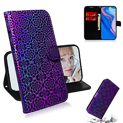 Wewoo Housse Coque Pour Huawei P Smart Z / Y9 Prime 2019 Couleur unie Boucle magnétique colorée Flip horizontal en cuir PU avec support et fentes cartes et portefeuille et lanière Violet