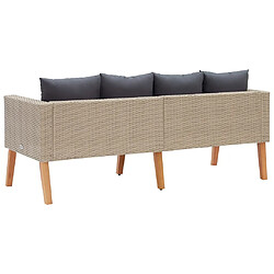 Acheter Maison Chic Canapé de jardin à 2 places avec coussins | Canapé d'extérieur | Fauteuil,Banquette Jardin Résine tressée Beige -MN96405