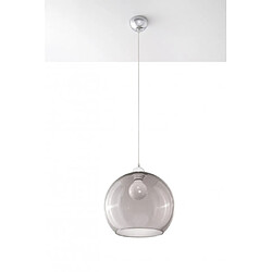 Luminaire Center Suspension BALL verre/acier graphite/chrome 1 ampoule