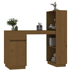 Avis vidaXL Bureau Marron miel 110x53x117 cm Bois massif de pin