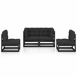 Avis Maison Chic Salon de jardin 4 pcs + coussins - Mobilier/Meubles de jardin - Table et chaises d'extérieur Bois de pin massif -MN37402