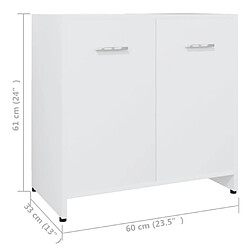 vidaXL Armoire de salle de bain Blanc 60x33x61 cm Bois d'ingénierie pas cher