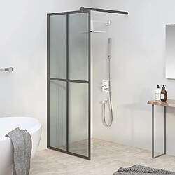 vidaXL Écran de douche 80x195 cm Verre trempé foncé