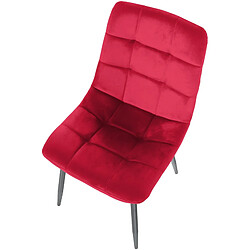 Avis Decoshop26 Lot de 2 chaises de salle à manger coutures décoratives en tissu velours rouge et pieds en métal noir 10_0001570