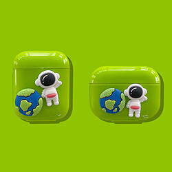 GUPBOO Airpods Coque Housse Étui Protecteur Compatible pour AirPods1/2-Caricature d'astronaute vert fluorescent