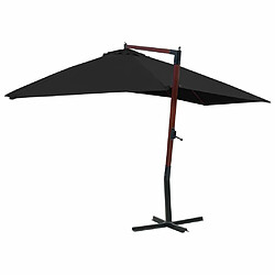 Avis Maison Chic Parasol Jardin | Parasol suspendu avec mat en bois 400x300 cm Noir - GKD63704