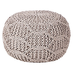 Beliani Pouf TRIMAN Taupe Coton