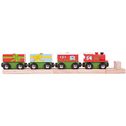 Bigjigs Rail Moteur et wagons de train de Noël