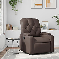 vidaXL Fauteuil inclinable Marron Similicuir