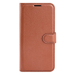 Etui en PU texture litchi avec support, marron pour votre Vivo S12 Pro