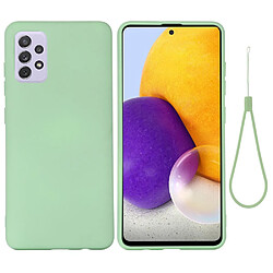 Coque en silicone anti-rayures avec sangle vert pour votre Samsung Galaxy A73 5G