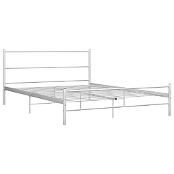 Maison Chic Lit adulte - Lit simple Cadre de lit,Structure du lit Contemporain Blanc Métal 120 x 200 cm -MN45314