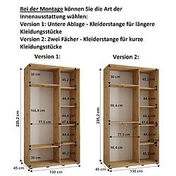 Abiks Meble Armoire DAVOS 1 À Portes Coulissantes 235,2/130/45 2 Portes pas cher