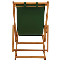 Acheter vidaXL Chaise pliable de plage bois d'eucalyptus solide et tissu vert