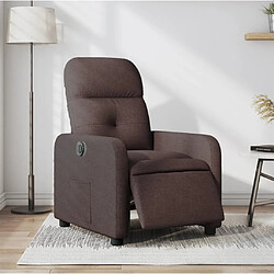 Maison Chic Fauteuil Relax pour salon, Fauteuil inclinable électrique Marron foncé Tissu -GKD67007