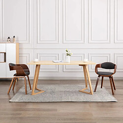 Maison Chic Lot de 2 Chaises à manger,Chaise pour cuisine,Solide Structure bois courbé et tissu gris -MN32558