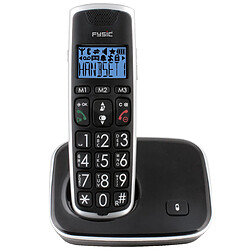 FYSIC Téléphone sans fil sénior grandes touches, 1 combiné FX-6000 Noir