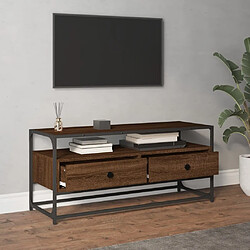 Avis Maison Chic Meuble TV scandinave - Banc TV pour salon chêne marron 100x35x45 cm bois d'ingénierie -MN54934