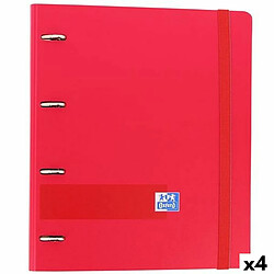 Reliure à anneaux Oxford EuropeanBinder Rouge A4+ (4 Unités)