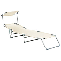 Beliani Chaise longue Métal Crème FOLIGNO pas cher