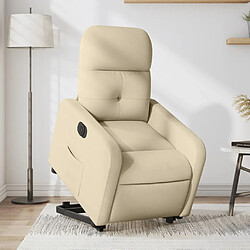 vidaXL Fauteuil inclinable électrique crème tissu