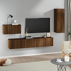 vidaXL Ensemble de meubles TV 4 pcs Chêne marron Bois d'ingénierie