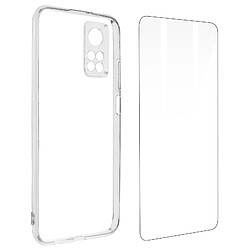 Avizar Coque Xiaomi Mi 10T/Mi 10T Pro Silicone Film Verre Trempé Transparent