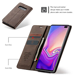 Acheter Caseme Etui en PU support auto-absorbé café pour votre Samsung Galaxy S10