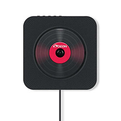 Chrono Lecteur CD portable avec haut-parleur haute fidélité Bluetooth mural, haut-parleur audio domestique avec télécommande, radio FM USB-MP3 prise casque 3,6 mm, entrée/sortie AUX avec interrupteur à tirette(Noir)