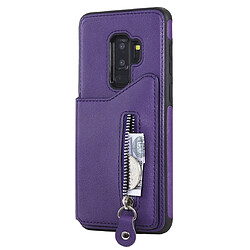 Wewoo Coque Pour Galaxy S9 Plus Etui de protection antichoc couleur solide à double boucle et fermeture à glissière violet