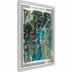 Paris Prix Affiche Murale Encadrée Raised Relief Map Eastern Norway 20 x 30 cm Blanc