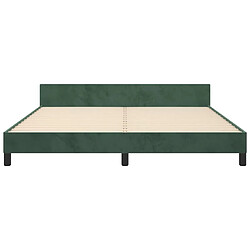 Maison Chic Lit adulte - Cadre Structure de lit avec tête de lit Contemporain Vert foncé 180x200 cm Velours -MN99623 pas cher