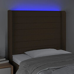 Acheter Maison Chic Tête de lit scandinave à LED,meuble de chambre Marron foncé 103x16x118/128 cm Tissu -MN37539