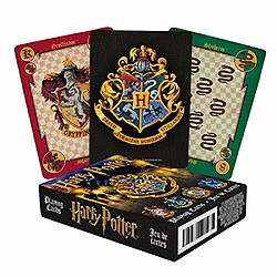 AQUARIUS cartes A jouer Harry Potter A Jeu de cartes sur le thAme des Acussons de la maison pour vos jeux de cartes prAfArAs A Marchandises et objets de collection Harry Potter sous licence officielle A Taille poker avec finition lin