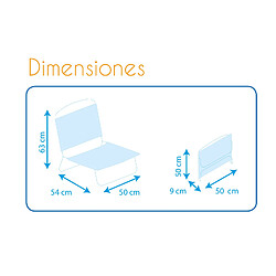 Acheter Chaise de Plage Pliante Solenny Dossier Bas avec Poche et Accoudoirs 54x50x63 cm