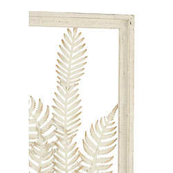 Dansmamaison Deco Murale Plantes En Metal Blanc/Brun