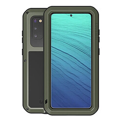 Coque en silicone + métal antichoc cool antipoussière vert armé pour votre Samsung Galaxy S20