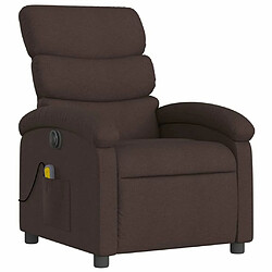 Avis Maison Chic Fauteuil Relax pour salon, Fauteuil de massage inclinable électrique Marron foncé Tissu -GKD24605