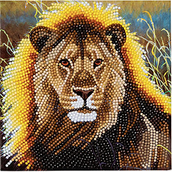 Megacrea Carte à diamanter Strass Crystal Art Lion 18 cm - KIT DIAMANT