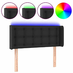 Maison Chic Tête de lit scandinave à LED,meuble de chambre Noir 93x16x78/88 cm Similicuir -MN72542