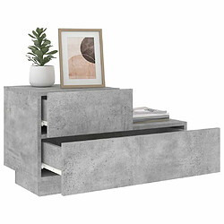 Acheter Maison Chic Table de chevet,Table de nuit,Table d'appoint pour salon avec lumières LED gris béton 70x36x40,5 cm -MN70715