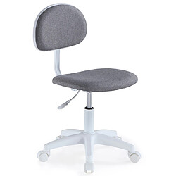 Pegane Chaise de bureau pivotante coloris blanc, Gris - Longueur 40 x profondeur 50 x hauteur 80 - 92 cm