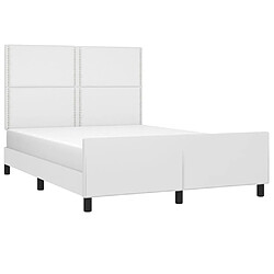 Avis Maison Chic Cadre/structure de lit avec tête de lit pour adulte - Lit Moderne Chambre Blanc 140x190 cm Similicuir -MN52522