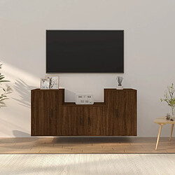 Maison Chic Ensemble de meubles TV 3 pcs pour salon - Chêne marron Bois d'ingénierie -MN94773