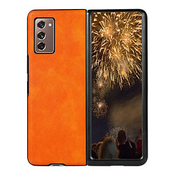 Coque en TPU + PU Texture Litchi marron pour votre Samsung Galaxy Z Fold2 5G