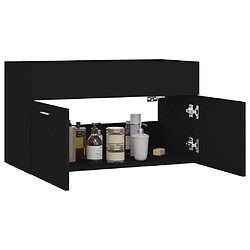 Avis vidaXL Armoire d'évier Noir 80x38,5x46 cm Aggloméré