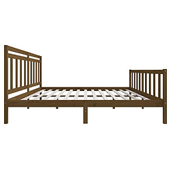 Acheter vidaXL Cadre de lit sans matelas marron miel bois massif 200x200 cm