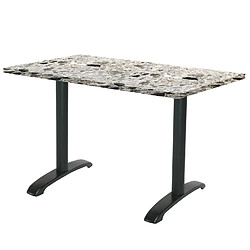 Restootab Table 120x70cm - modèle Bazila terrazzo cepp